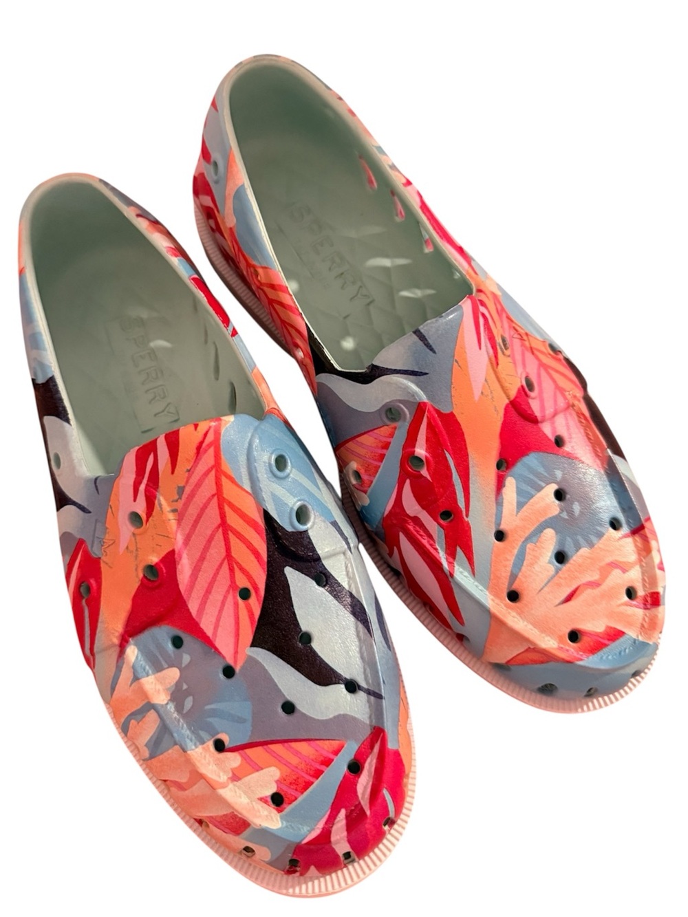 Sperry Float Boat Shoes Leaf Floral Print, size 9